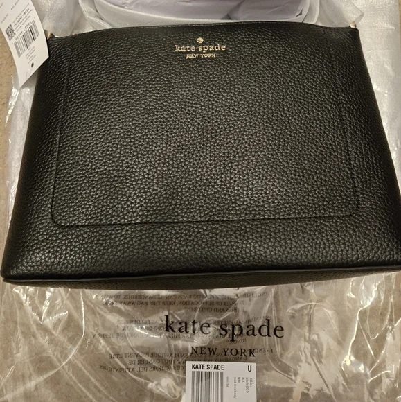 Kate Spade New York Pebbled Leather Black Leila KG464 Medium Crossbody Purse NWT - Picture 8 of 12